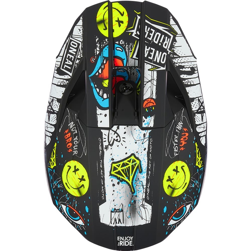 Laste motokrossikiiver O'Neal 3SRS Rancid must-valge
