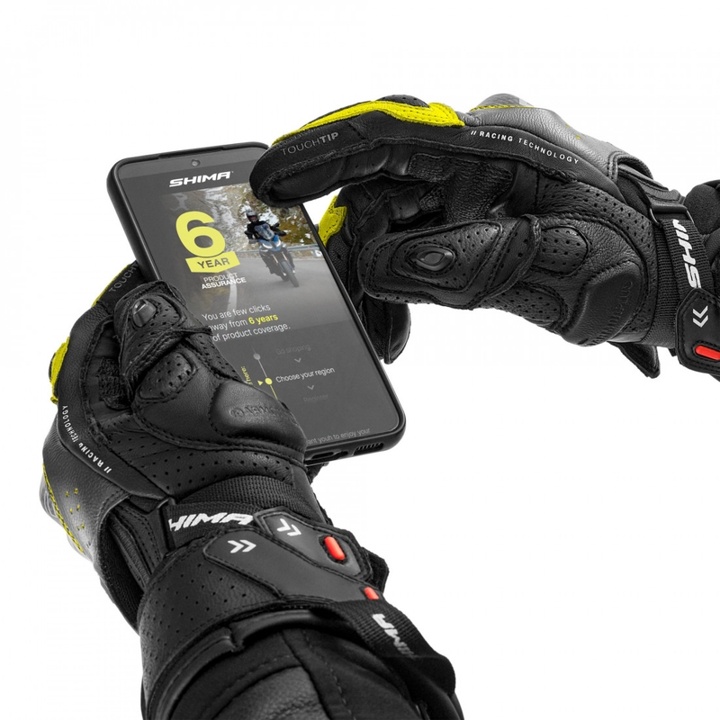 Shima RS-3 mootorratta kindad fluo-kollased