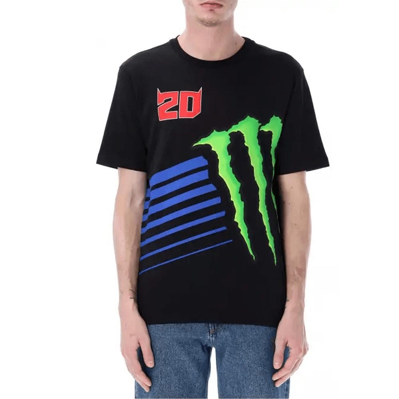 Fabio Quartararo Monster Energy Logo T-särk must