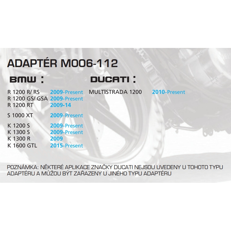 Adapter Oxfordi tankikottidele - BMW, Ducati