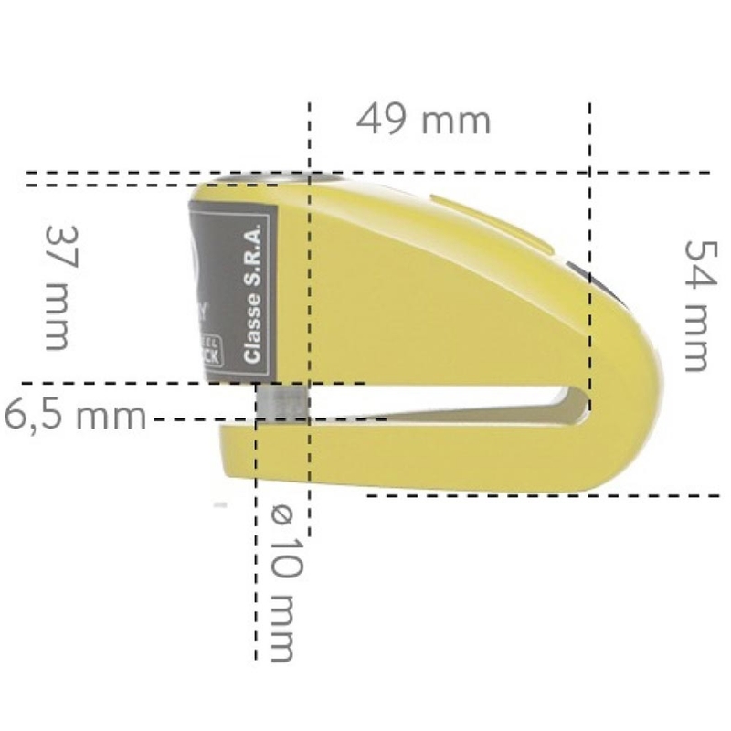 Piduriketta lukk Auvray B-Lock 10 alarmiga 120 dB kollane