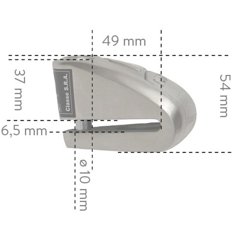 Auvray B-Lock 10 piduriketaslukk 120 dB alarmiga, hõbedane teras