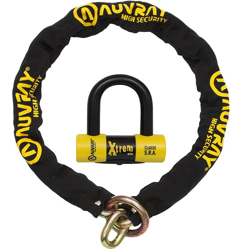 Auvray XTREM mootorratta ketilukk koos XTREM Mini U piduriketta lukuga, must