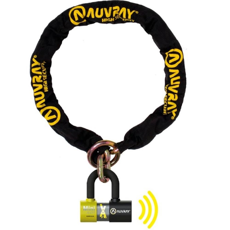 Auvray XTREM mootorratta ketilukk koos XTREM Mini Alert U-lukuga, must