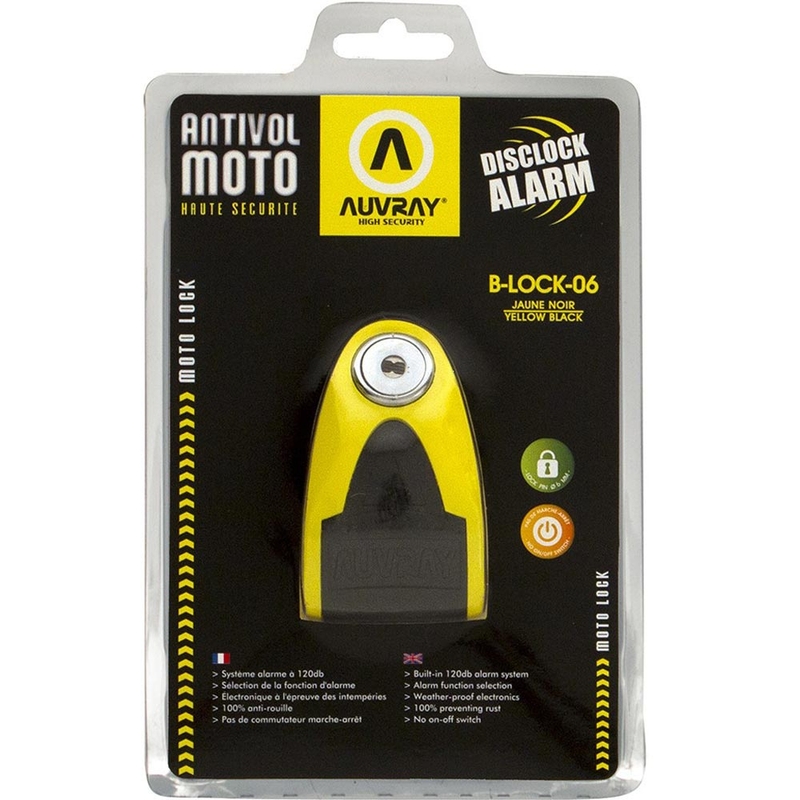 Auvray B-Lock 06 piduriketaste lukk 120 dB alarmiga, kollane