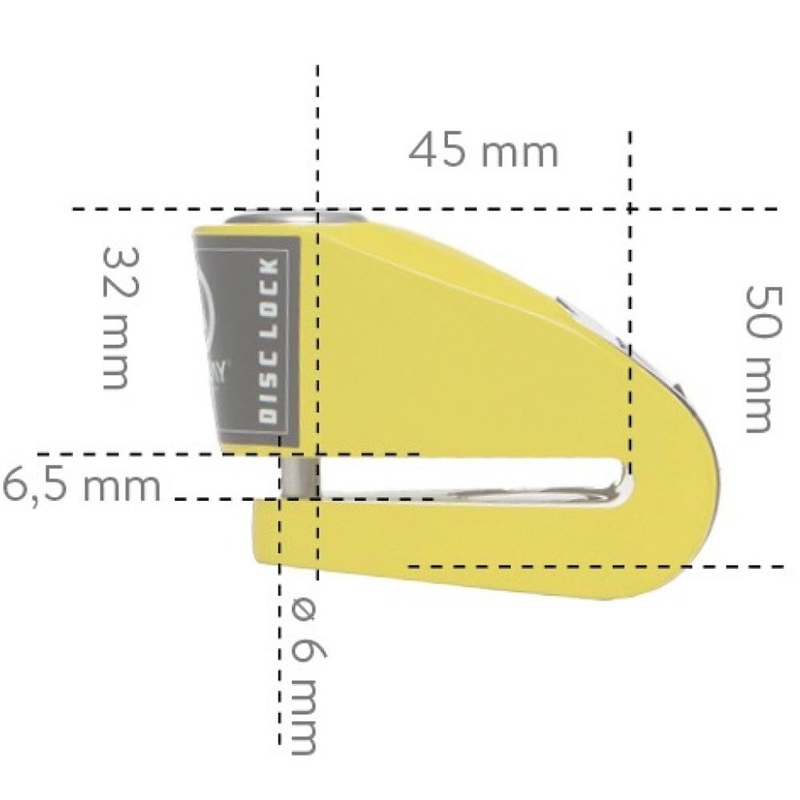 Auvray B-Lock 06 piduriketaste lukk 120 dB alarmiga, kollane