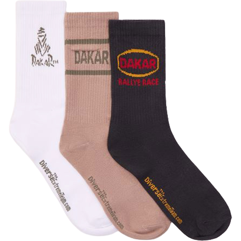 DAKAR Athlan 3Pack II sokkide komplekt hall-valge