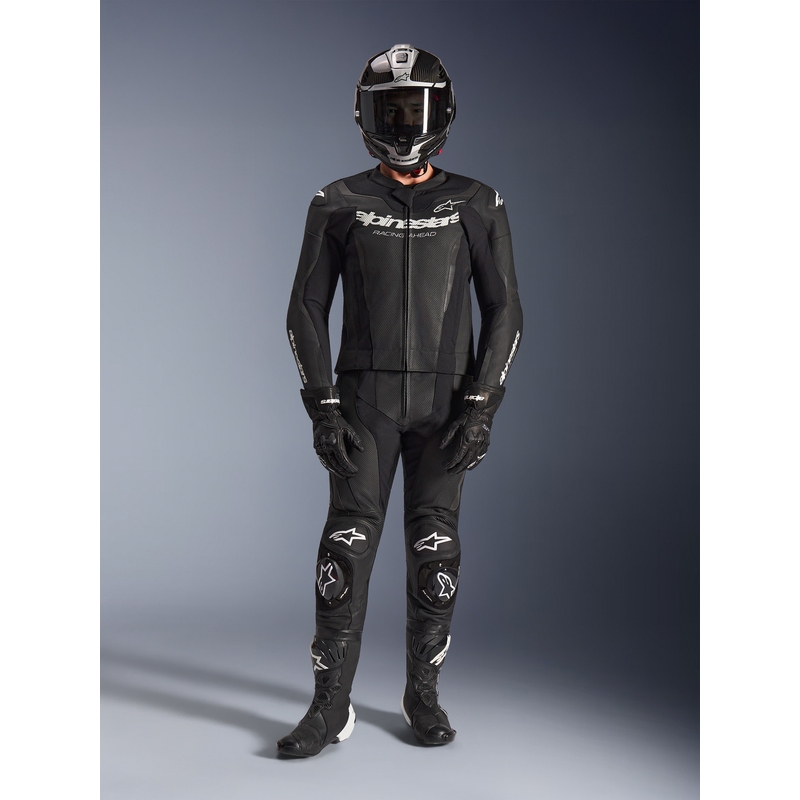 Alpinestars GP Force V2 kaheosaline nahkkombinesoon must-valge