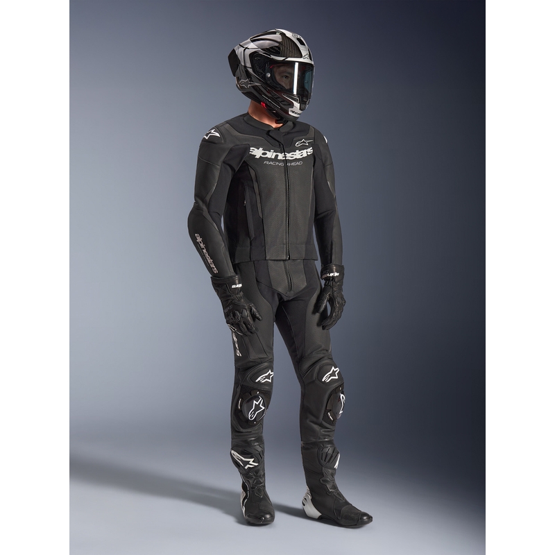Alpinestars GP Force V2 kaheosaline nahkkombinesoon must-valge