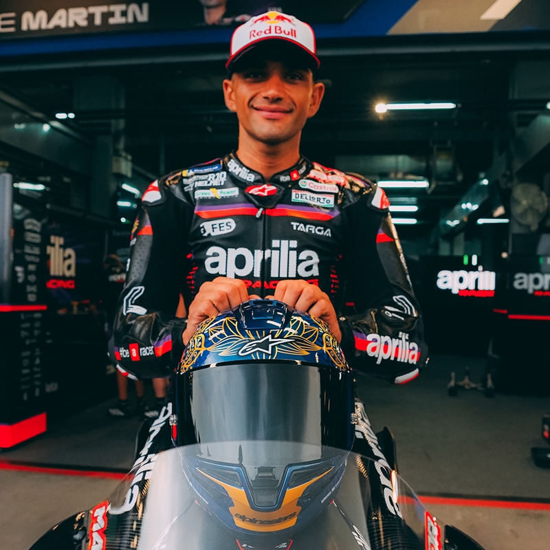 Täismaskiiver Alpinestars Supertech R10 Marthanator piiratud väljaandega JORGE MARTIN sinine pärlkuldpunane