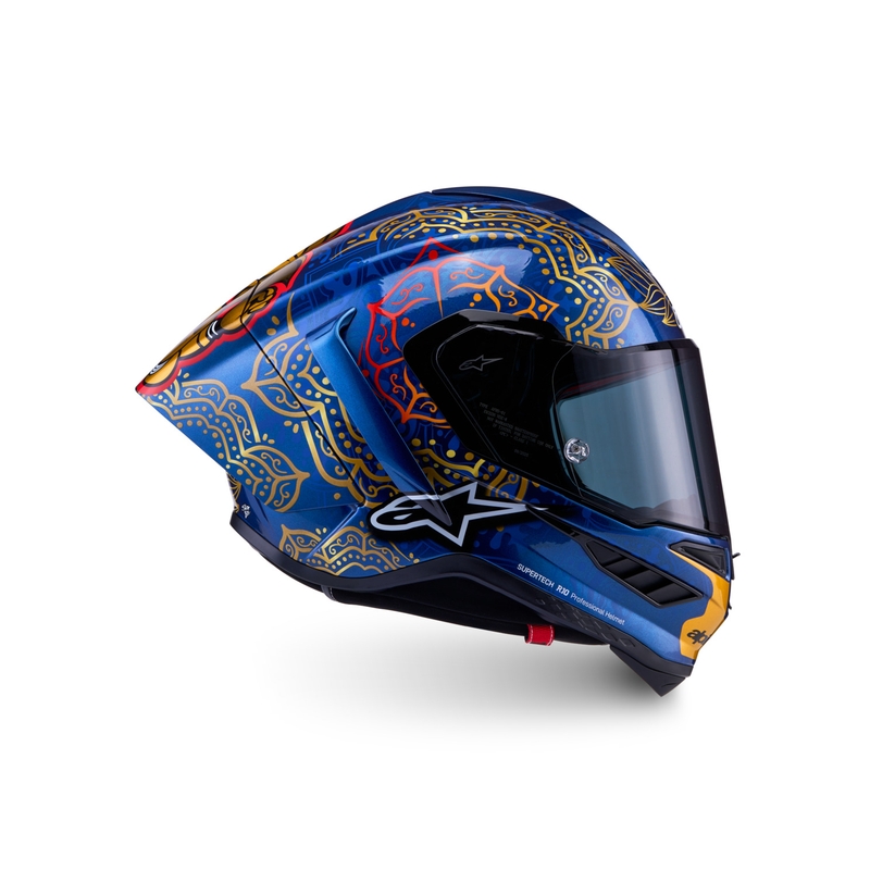 Täismaskiiver Alpinestars Supertech R10 Marthanator piiratud väljaandega JORGE MARTIN sinine pärlkuldpunane