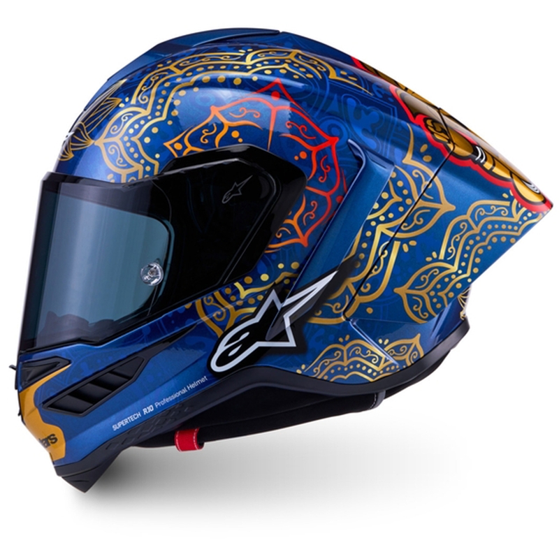 Täismaskiiver Alpinestars Supertech R10 Marthanator piiratud väljaandega JORGE MARTIN sinine pärlkuldpunane