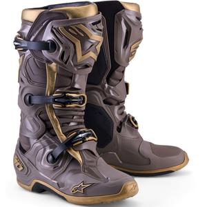 Alpinestars TECH 10 Limited Edition AIR GOLD mootorrattasaapad pruunid-kuldsed