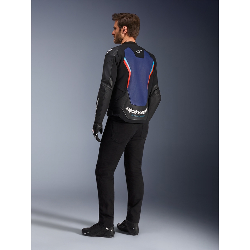 Alpinestars GP Force V2 nahkjakk must-sinine-fluopunane