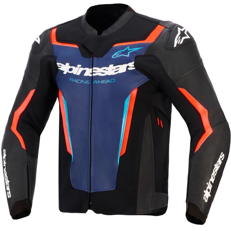 Alpinestars GP Force V2 nahkjakk must-sinine-fluopunane