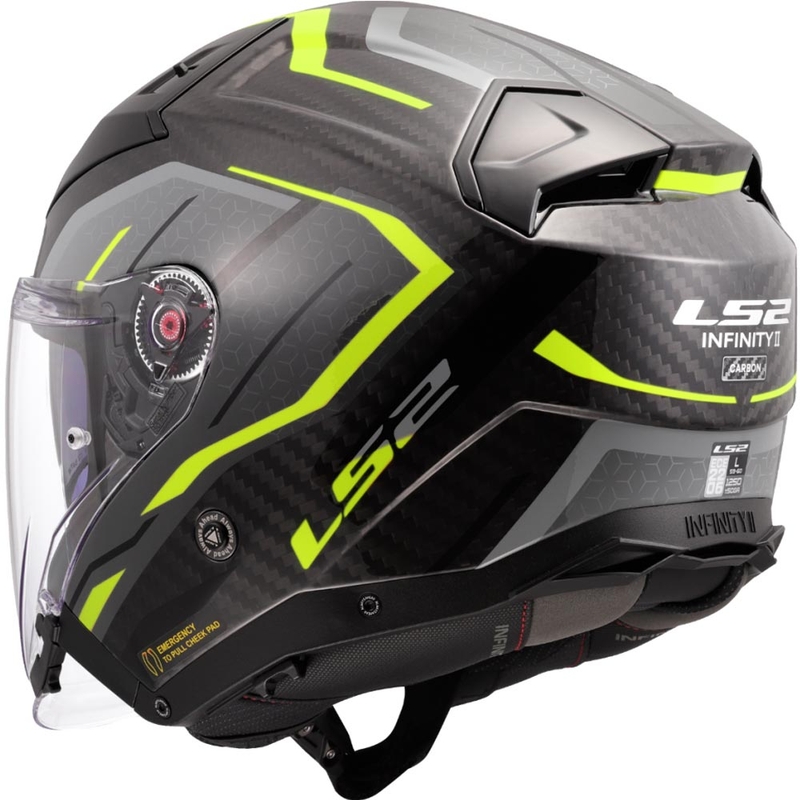 Avatud mootorrattakiiver LS2 OF603 Infinity II C Urus fluokollane