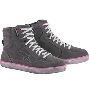 Alpinestars J-6 veekindlad naiste mootorrattasaapad helehall-roosa
