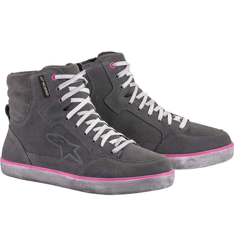Alpinestars J-6 veekindlad naiste mootorrattasaapad helehall-roosa