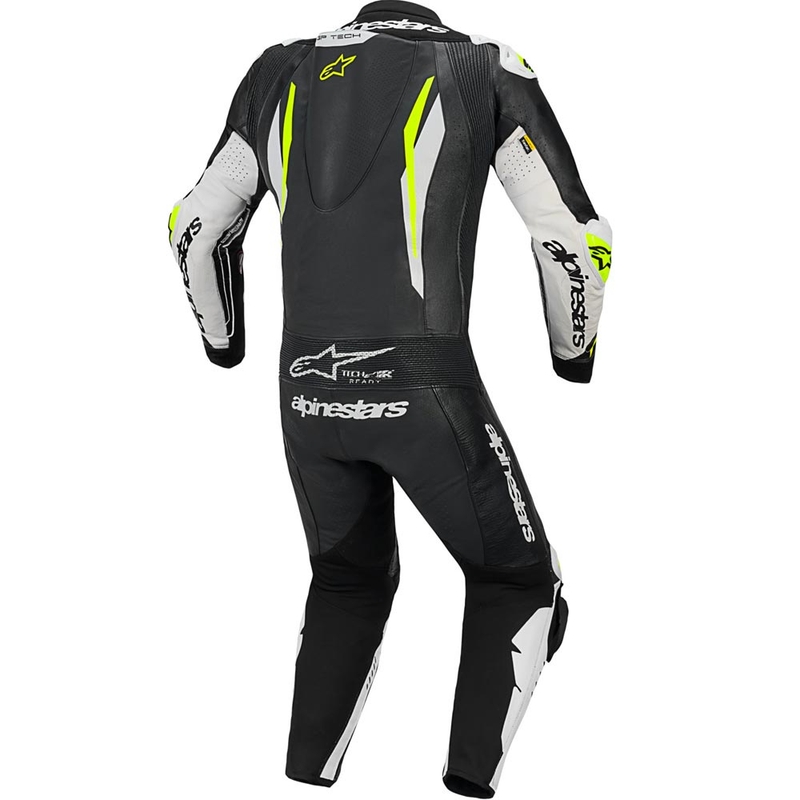 Alpinestars GP TECH V5 nahkkombinesoon must-valge-fluorestseeruv kollane