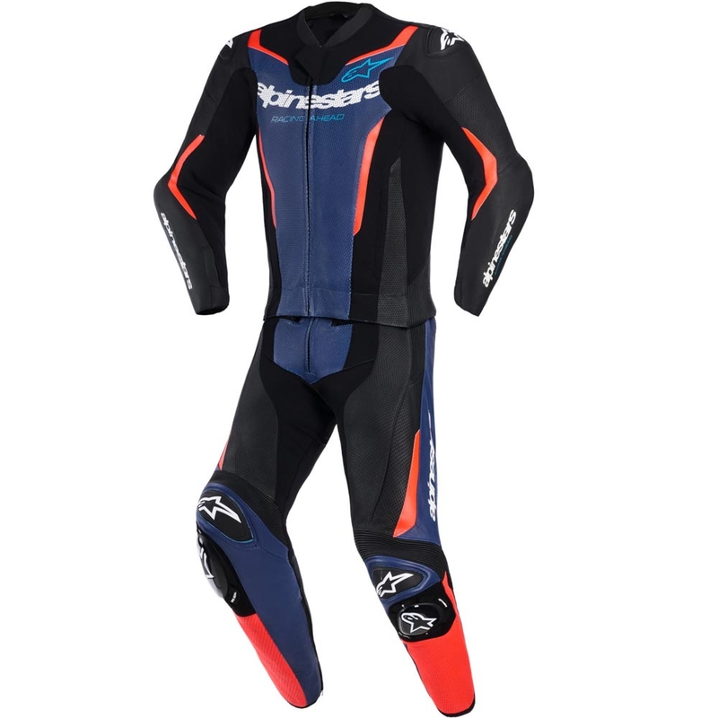 Alpinestars GP Force V2 kaheosaline mootorrattaülikond must-sinine-fluopunane