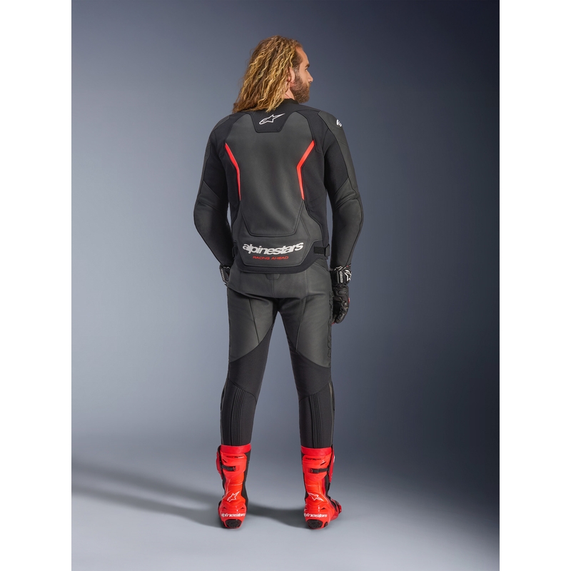 Alpinestars GP Force V2 nahkjakk must-fluorestseeriv punane-valge
