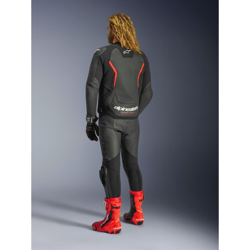 Alpinestars GP Force V2 nahkjakk must-fluorestseeriv punane-valge