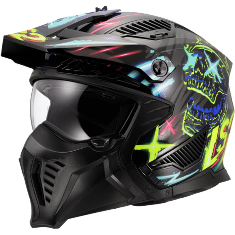 Trial mootorratta kiiver LS2 OF606 Drifter Rayz must-sinine