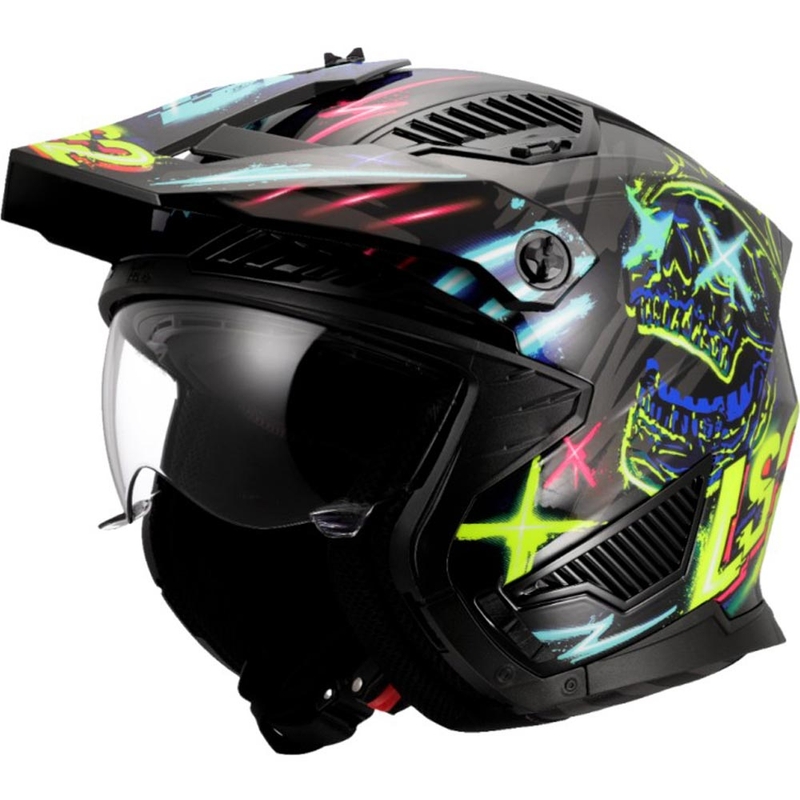 Trial mootorratta kiiver LS2 OF606 Drifter Rayz must-sinine