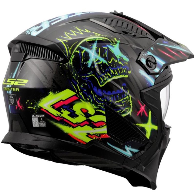 Trial mootorratta kiiver LS2 OF606 Drifter Rayz must-sinine