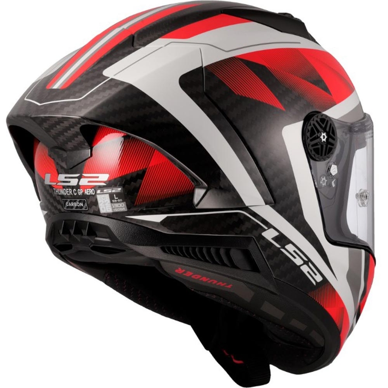 Täismaskiiver mootorrattale LS2 FF805 Thunder C GP Aero Raute valge-punane
