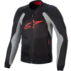 Alpinestars TROOP-AIR PRO must-hall-punane mootorratta jope