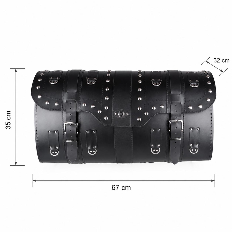 Chopper RSA-16B nahast mootorratta kohver koos lukuga