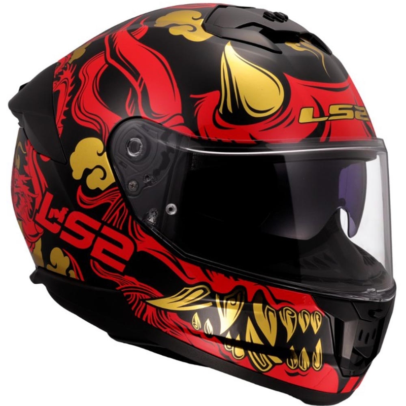 Täismaskiiver mootorrattale LS2 FF808 Drako must-punane