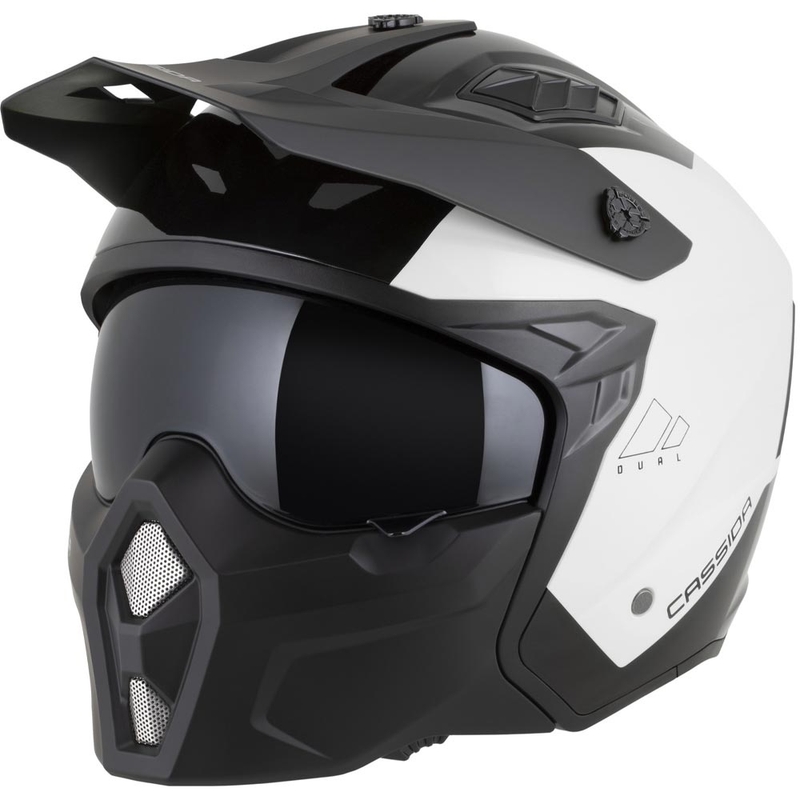 Modulaarne mootorrattakiiver Cassida Cross Country Dual valge-must