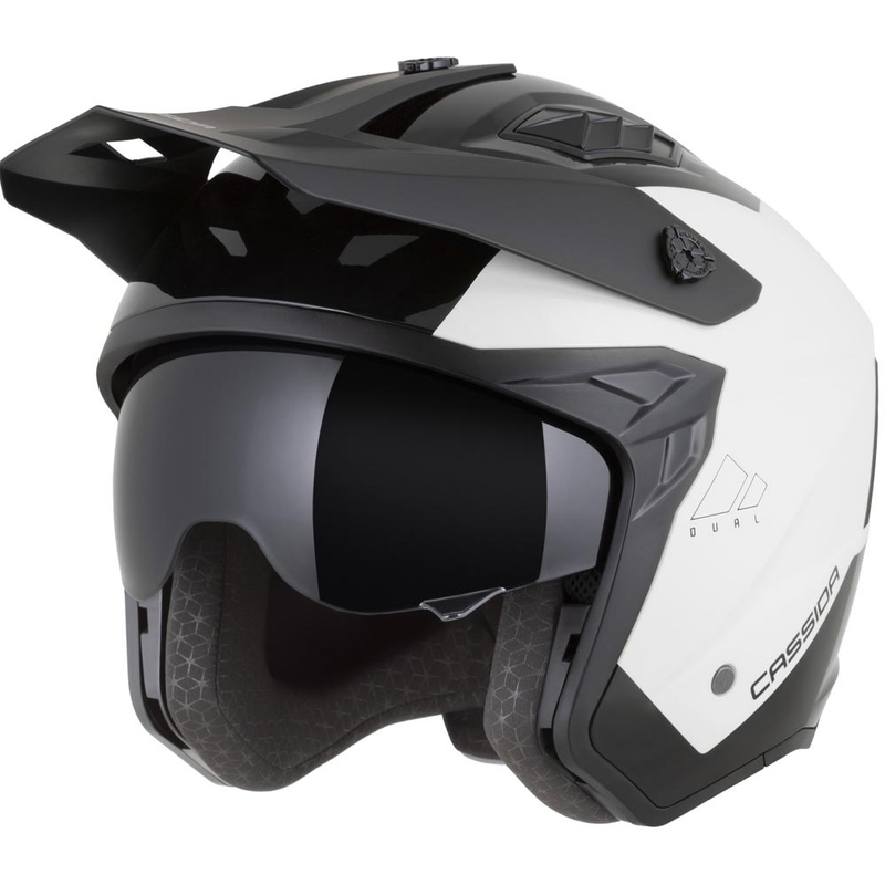 Modulaarne mootorrattakiiver Cassida Cross Country Dual valge-must