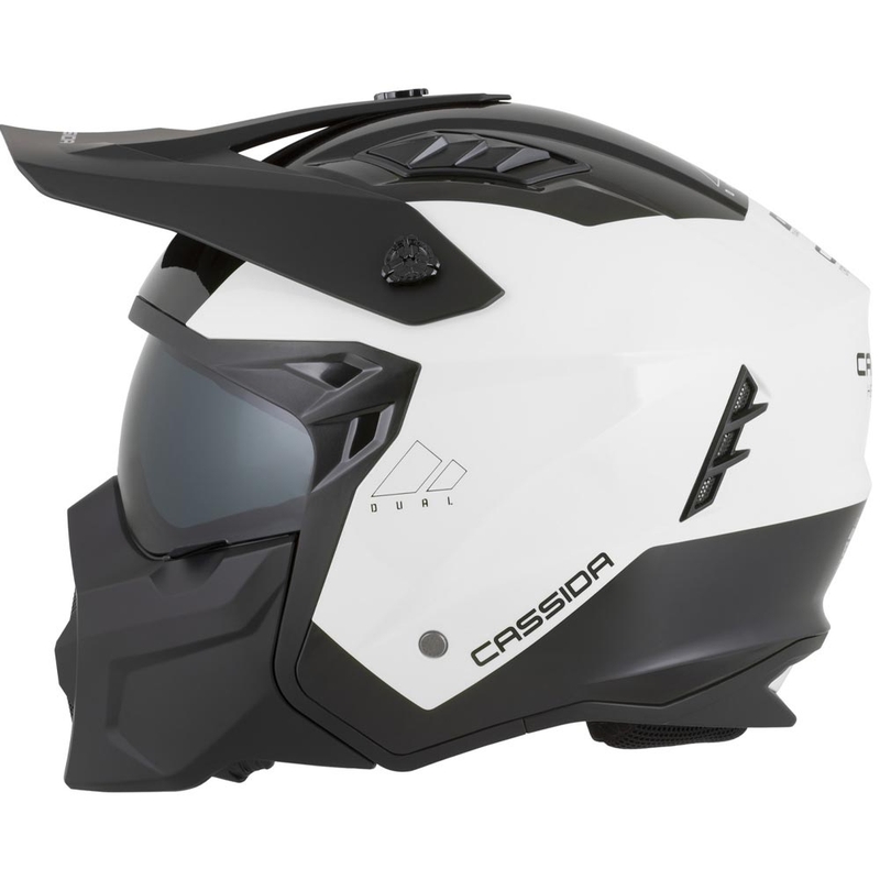Modulaarne mootorrattakiiver Cassida Cross Country Dual valge-must