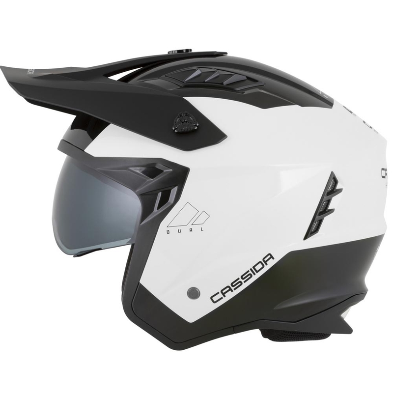 Modulaarne mootorrattakiiver Cassida Cross Country Dual valge-must