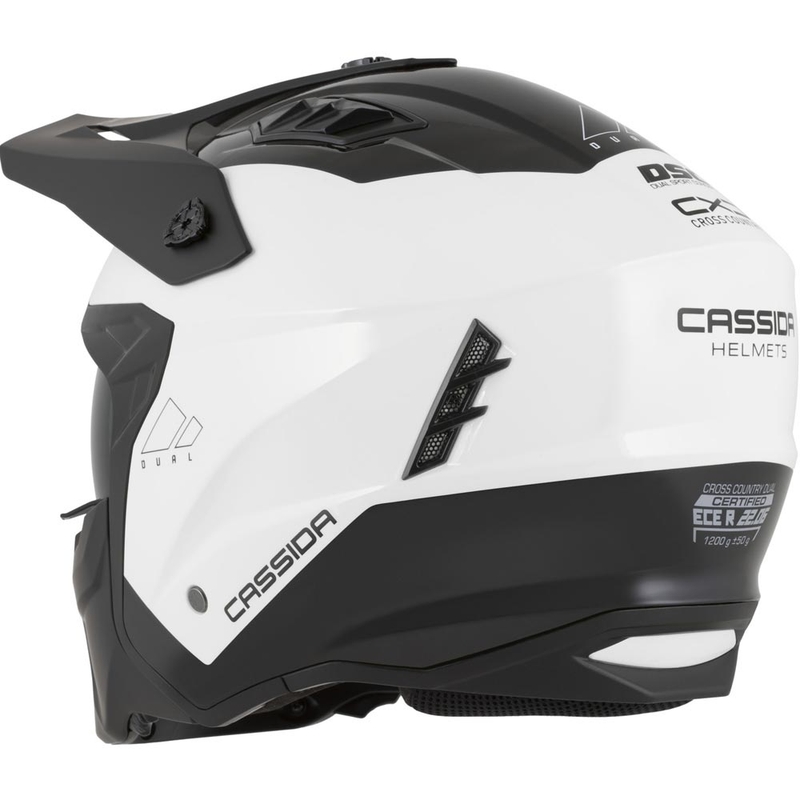 Modulaarne mootorrattakiiver Cassida Cross Country Dual valge-must