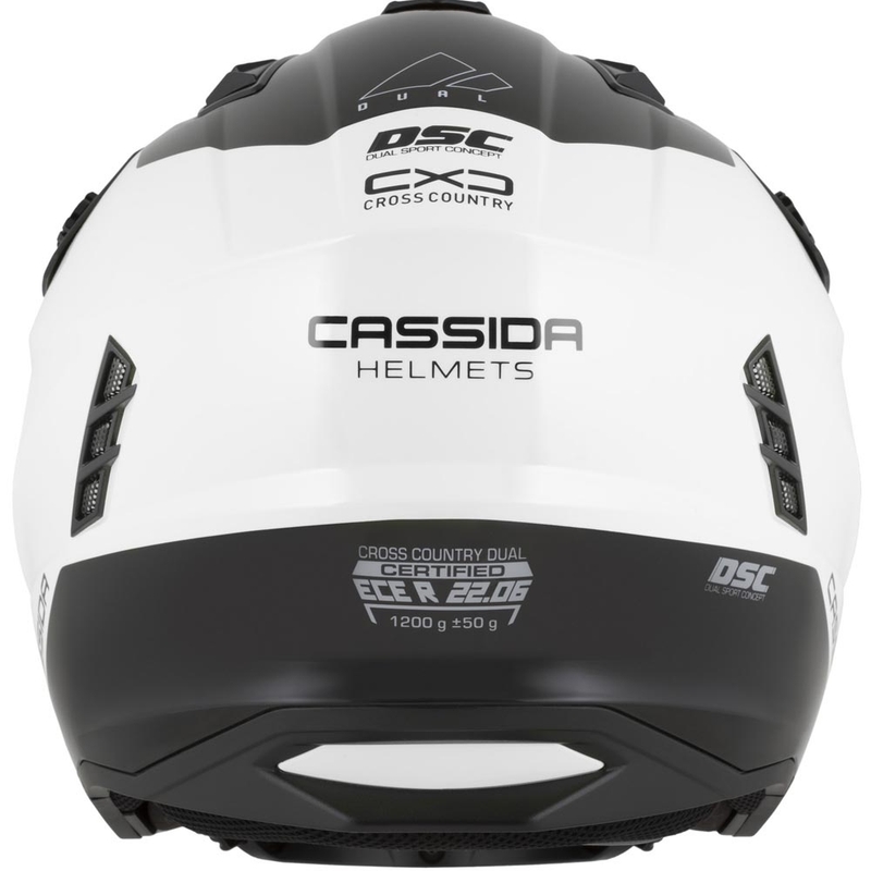 Modulaarne mootorrattakiiver Cassida Cross Country Dual valge-must