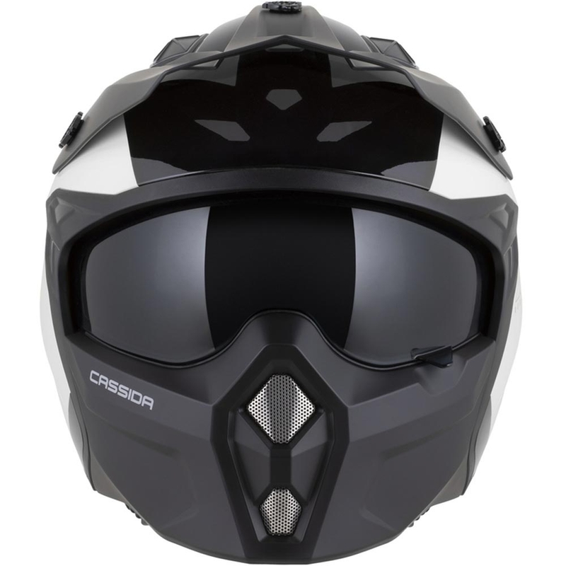 Modulaarne mootorrattakiiver Cassida Cross Country Dual valge-must