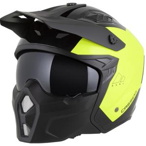 Moodulmootorratta kiiver Cassida Cross Country Dual fluorestsentskollane-must