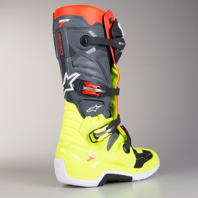Boty na motorku Alpinestars Tech 7 červeno-fluo žluté