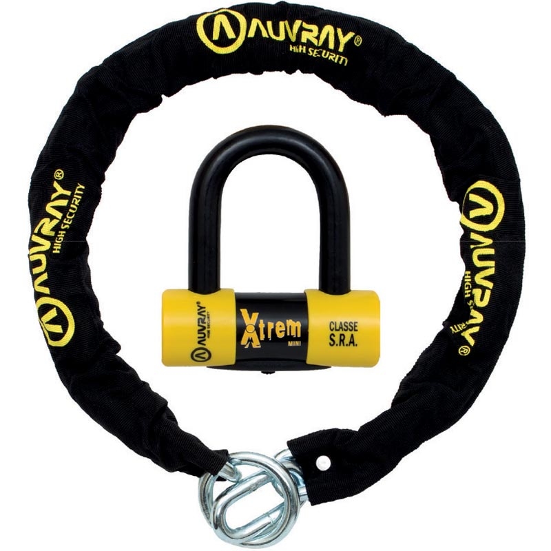 AUVRAY X-Lock ketaslukk ketiga 120 cm must-kollane
