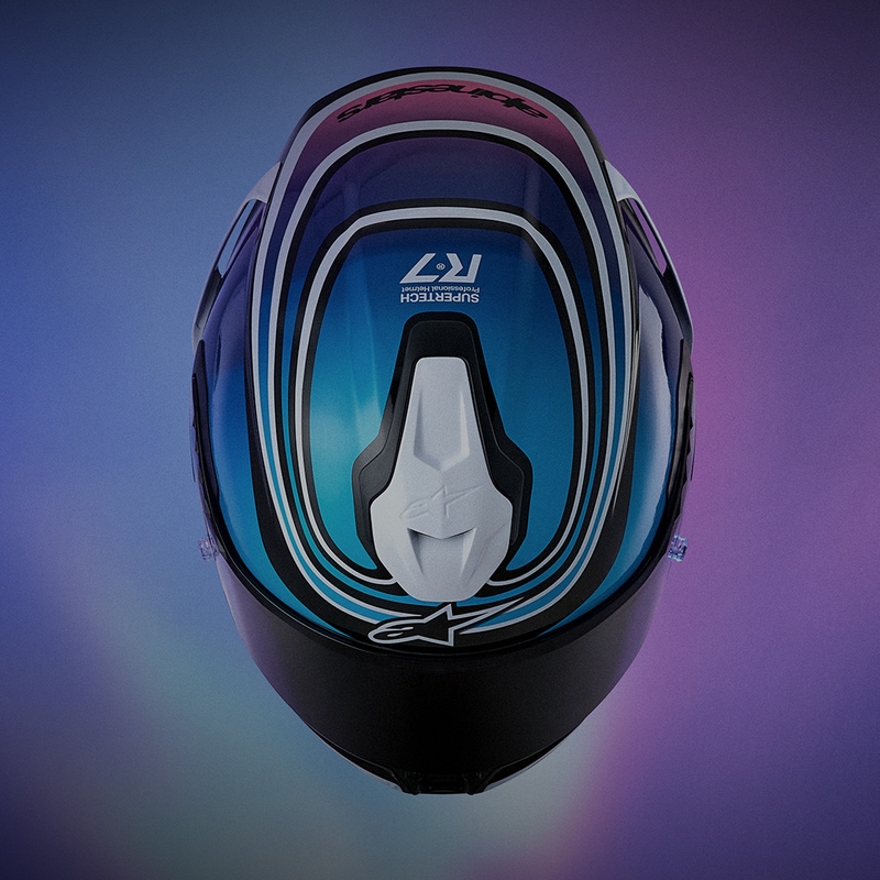 Alpinestars S-R7 Zeal täismaskiiver must-sinine-fluorestseeriv roosa-valge