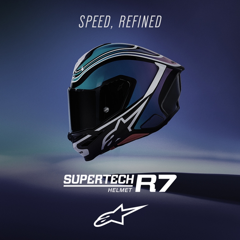 Alpinestars S-R7 Zeal täismaskiiver must-sinine-fluorestseeriv roosa-valge
