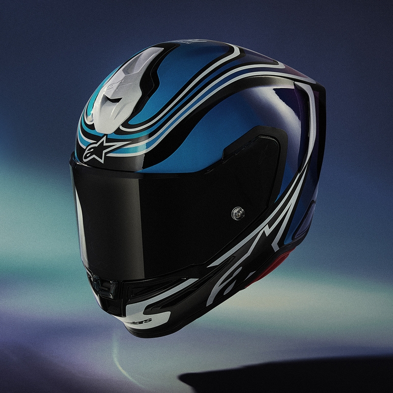 Alpinestars S-R7 Zeal täismaskiiver must-sinine-fluorestseeriv roosa-valge