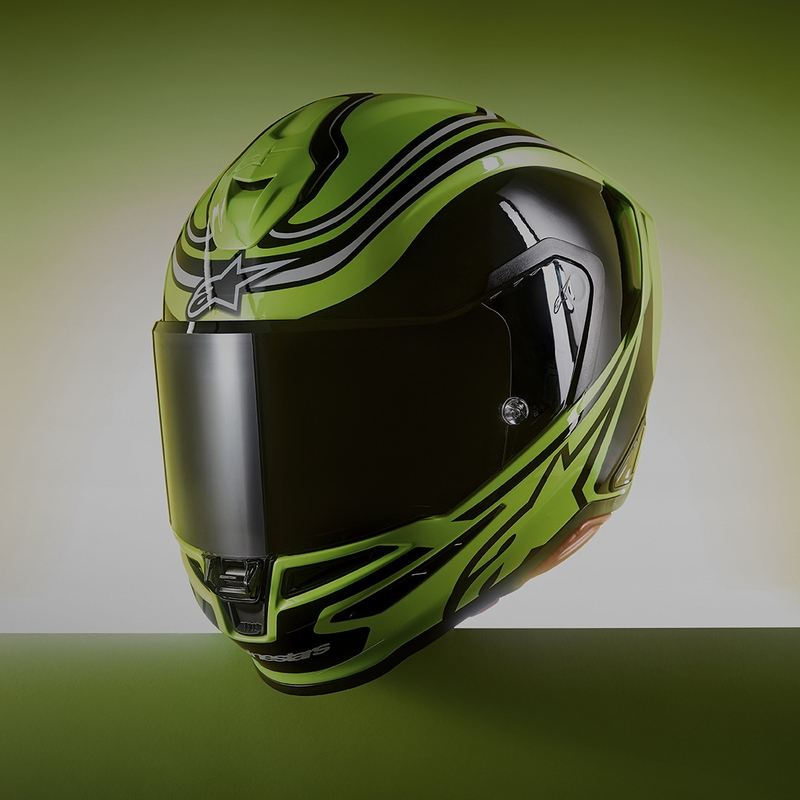 Alpinestars S-R7 Zeal täisnäoga mootorrattakiiver, fluokollane-must-valge