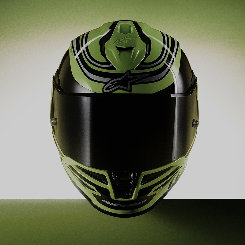 Alpinestars S-R7 Zeal täisnäoga mootorrattakiiver, fluokollane-must-valge