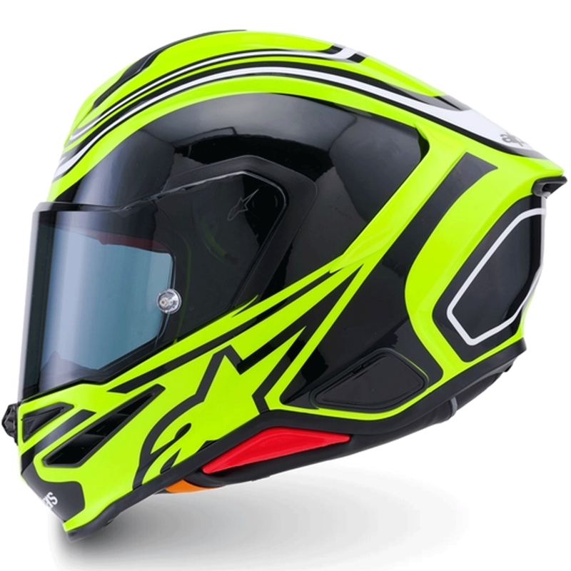 Alpinestars S-R7 Zeal täisnäoga mootorrattakiiver, fluokollane-must-valge