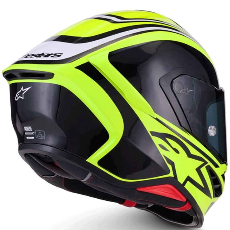 Alpinestars S-R7 Zeal täisnäoga mootorrattakiiver, fluokollane-must-valge